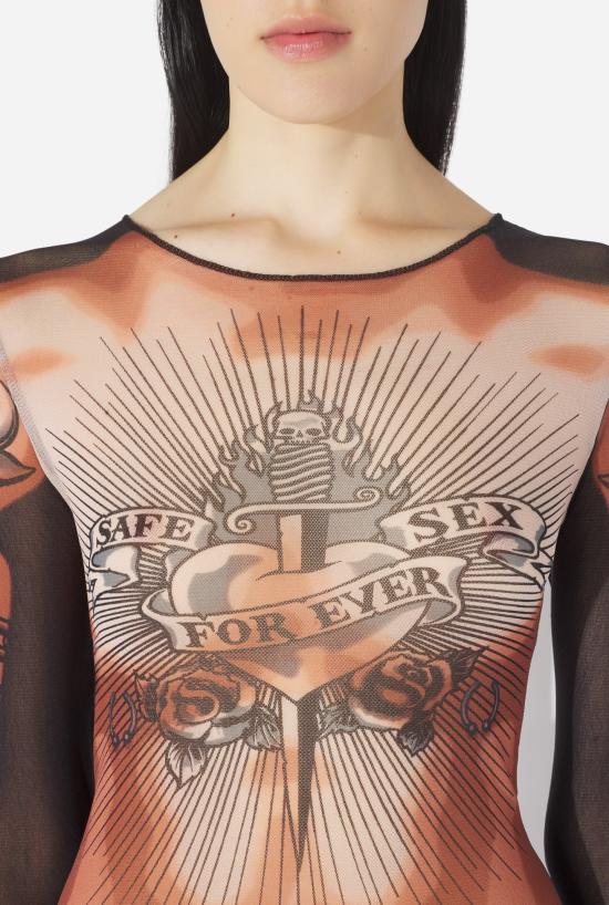 26SS 장 폴 고티에 긴팔 티셔츠 26 01 W TO456 M026P 636000 Nude brown black - JEAN PAUL GAULTIER