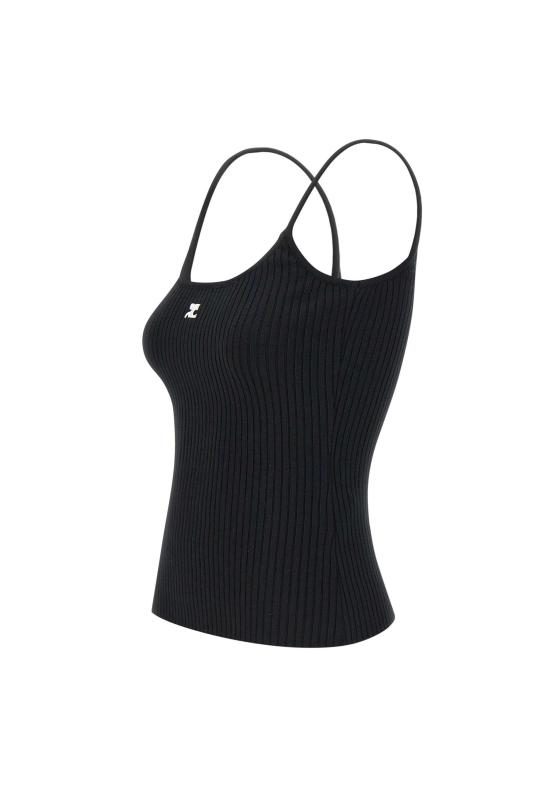  쿠레쥬 민소매 티셔츠 PERMDE012FI0001 BLACK Black - COURREGES