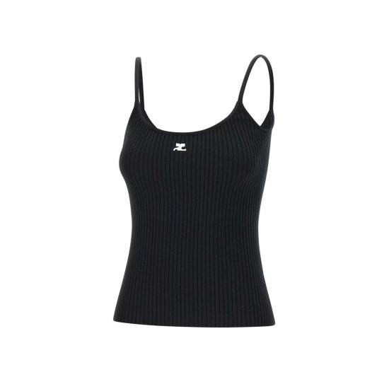  쿠레쥬 민소매 티셔츠 PERMDE012FI0001 BLACK Black - COURREGES