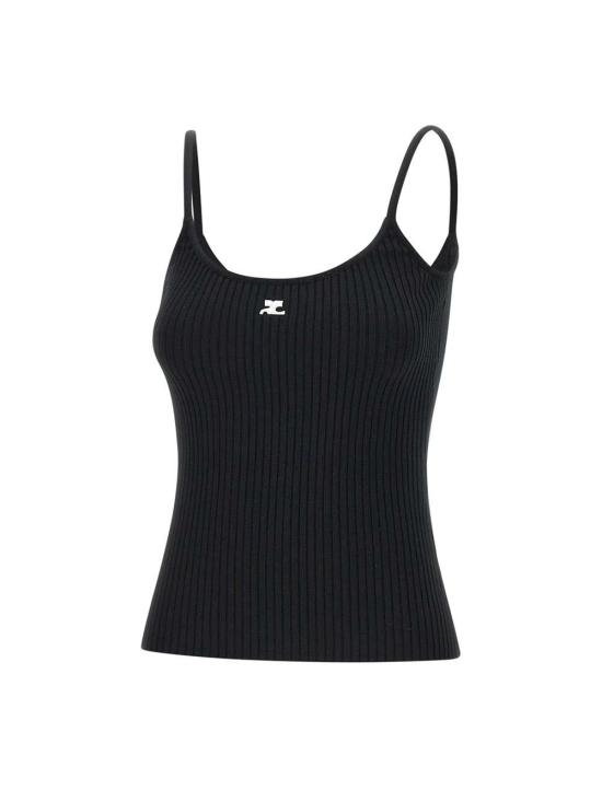  쿠레쥬 민소매 티셔츠 PERMDE012FI0001 BLACK Black - COURREGES