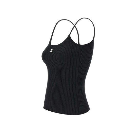  쿠레쥬 민소매 티셔츠 PERMDE012FI0001 BLACK Black - COURREGES