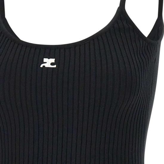  쿠레쥬 민소매 티셔츠 PERMDE012FI0001 BLACK Black - COURREGES