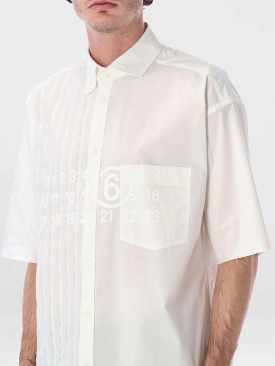 26SS MM6 메종마르지엘라 반팔 셔츠 SH0DR0007MTN135 961 White - MM6 MAISON MARGIELA