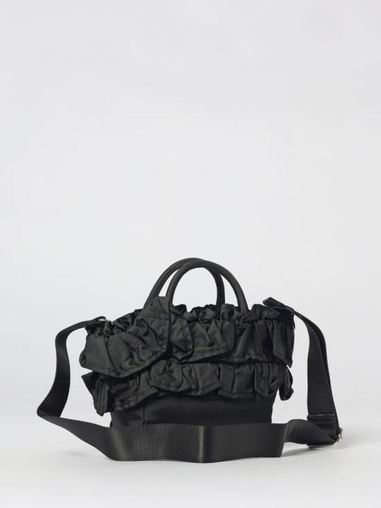 26SS 가니 미니 러플 디테일 쇼퍼백 A7187 099 Black - GANNI