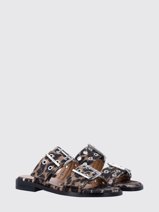 26SS 가니 페미닌 버클 투 스트랩 샌들 S32364926 943 Brown - GANNI