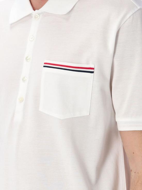 26SS 톰브라운 폴로 티셔츠 MJP022A01455 100 White - THOM BROWNE
