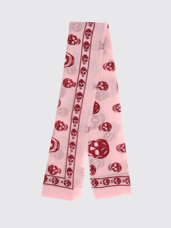 26SS 알렉산더 맥퀸 클래식 실크 블렌드 스컬 스카프 8078893222Q 5972 Pink - ALEXANDER MCQUEEN