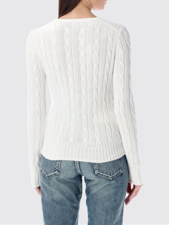 26SS 폴로 랄프로렌 폴로 자수 케이블 니트 스웨터 211971869 007 White 1 - POLO RALPH LAUREN