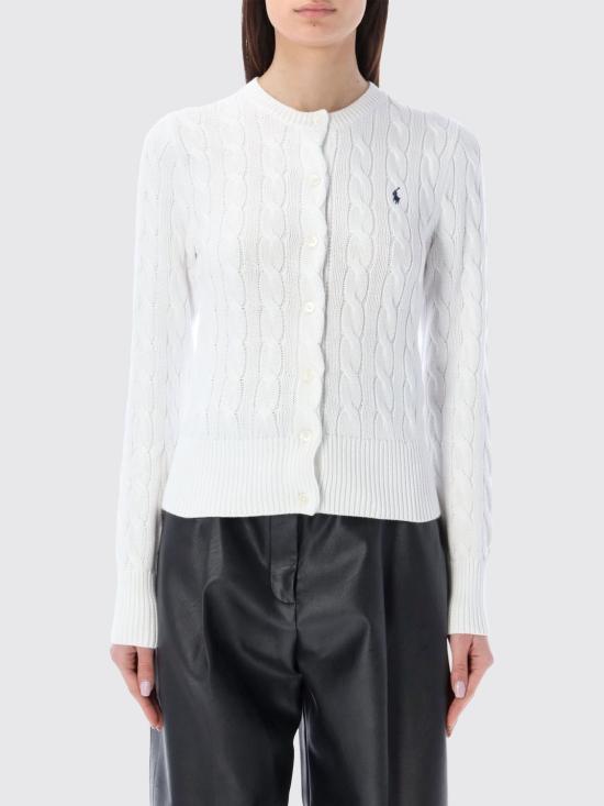 26SS 폴로 랄프로렌 폴로 자수 케이블 니트 가디건 211971868 007 White