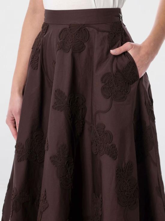 26SS 로테이트 미디 스커트 115100 1667 Brown - ROTATE