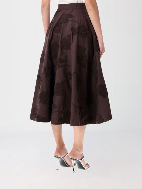 26SS 로테이트 미디 스커트 115100 1667 Brown - ROTATE