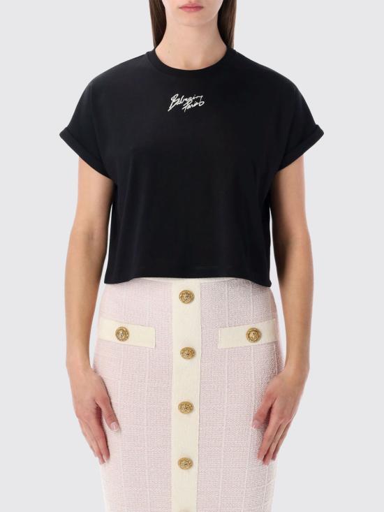 26SS 발망 반팔 티셔츠 GF1EE005BD40 EAB Black