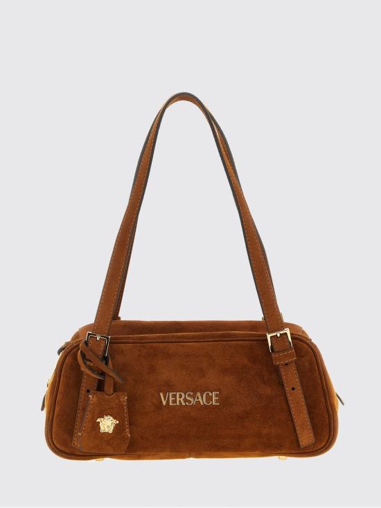26SS 베르사체 VERSACE TAG 스웨이드 볼링백 10157921A09892 1NG8V Brown