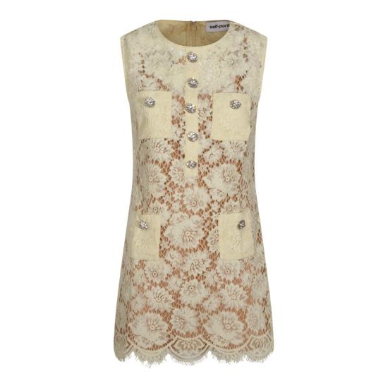 26SS 셀프 포트레이트 숏 원피스 RS26217SYYELLOW Neutrals