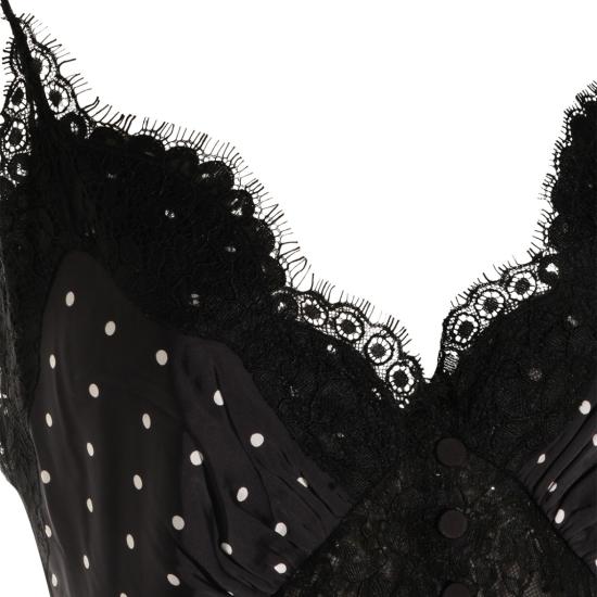 26SS 셀프 포트레이트 롱 원피스 RS26176XABBLACK AND WHITE Black - SELF PORTRAIT