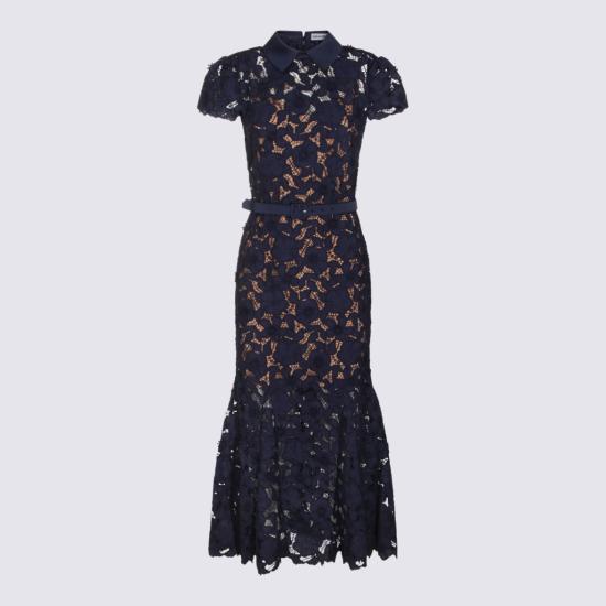 26SS 셀프 포트레이트 롱 원피스 RS26171MNNAVY Black - SELF PORTRAIT