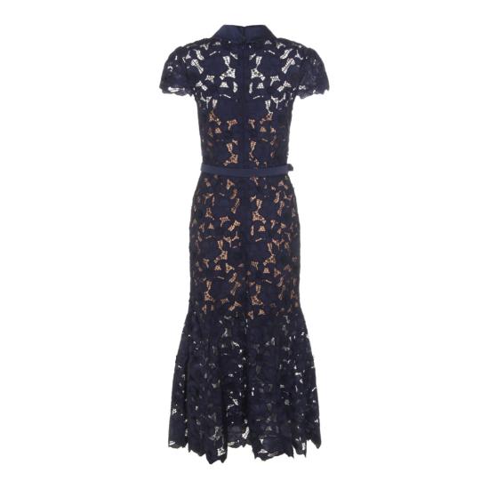 26SS 셀프 포트레이트 롱 원피스 RS26171MNNAVY Black - SELF PORTRAIT