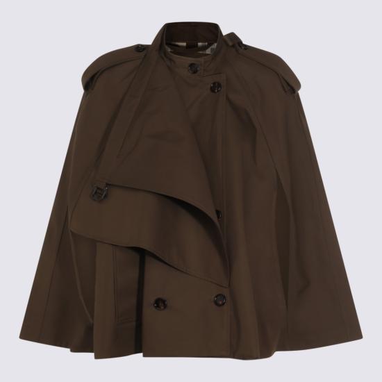 25FW 버버리 본딩 코튼 트렌치 케이프 8113209C1764 Brown - BURBERRY