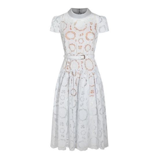 26SS 셀프 포트레이트 미디 원피스 RS26167MBBLBLUE White
