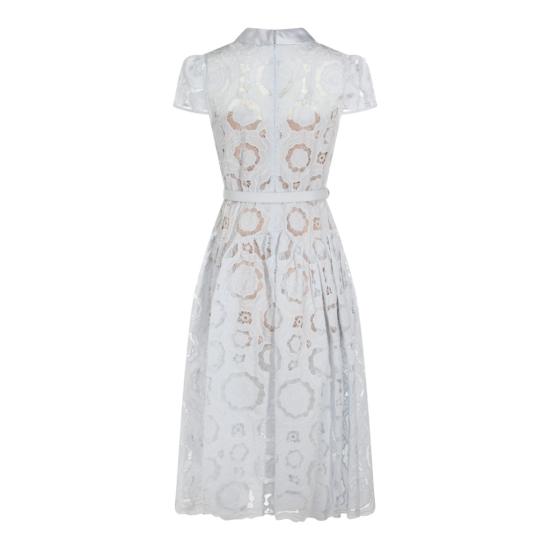 26SS 셀프 포트레이트 미디 원피스 RS26167MBBLBLUE White - SELF PORTRAIT