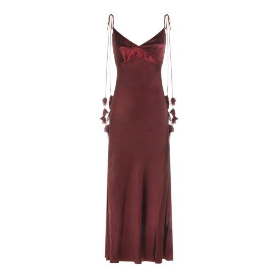 26SS 셀프 포트레이트 롱 원피스 RS26218MBUBURGUNDY Black
