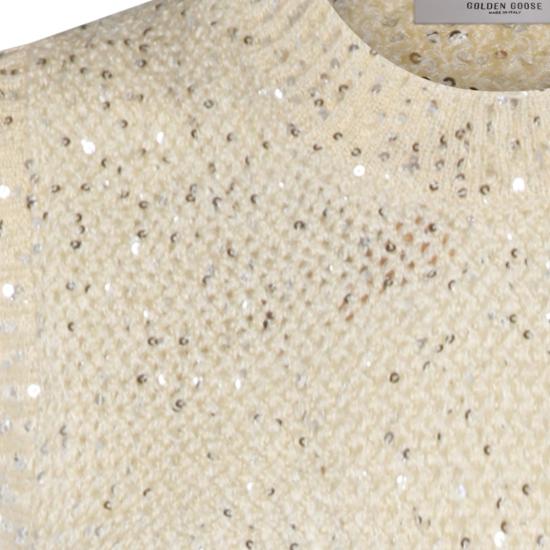 26SS 골든구스 시퀸 메쉬 니트 탑 GWP01922P00169111560 Neutrals - GOLDEN GOOSE