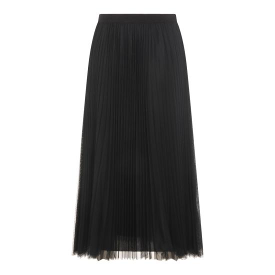26SS 파비아나 필리피 와이드 플리츠 튤 스커트 GND266F426L7385146 Black - FABIANA FILIPPI