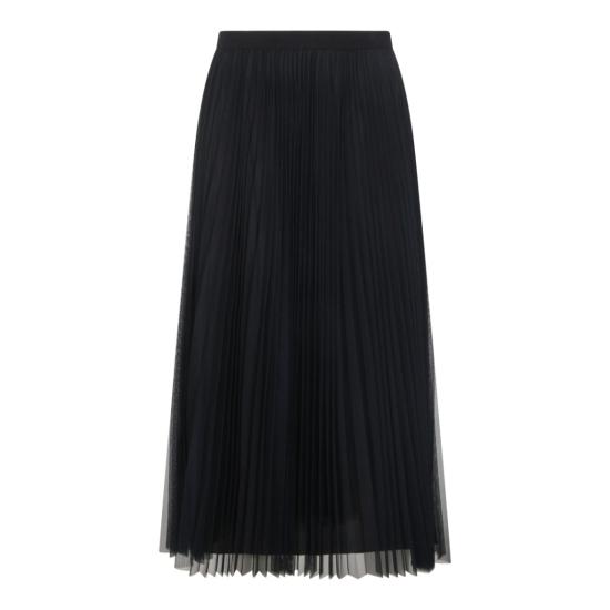 26SS 파비아나 필리피 와이드 플리츠 튤 스커트 GND266F426L7385146 Black