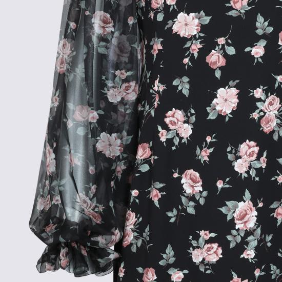 26SS 돌체앤가바나 빈티지 로즈 프린트 샤무스 드레스 F611DTFSA8CHN5XQ Black - DOLCE & GABBANA