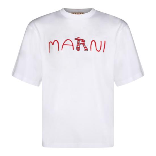 26SS 마르니 반팔 티셔츠 HUMU0223S2USCY86LOW01 White