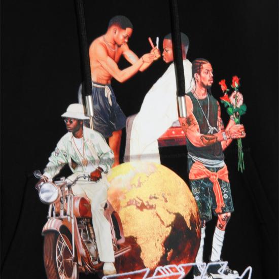 25FW 오프화이트 프린트 후드 티셔츠셔츠 OMBB118F25FLE0011001 Black - OFF WHITE