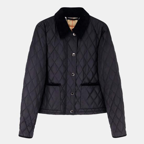 26SS 버버리 올드햄 크롭 퀼팅 자켓 8107465C1900 Black - BURBERRY