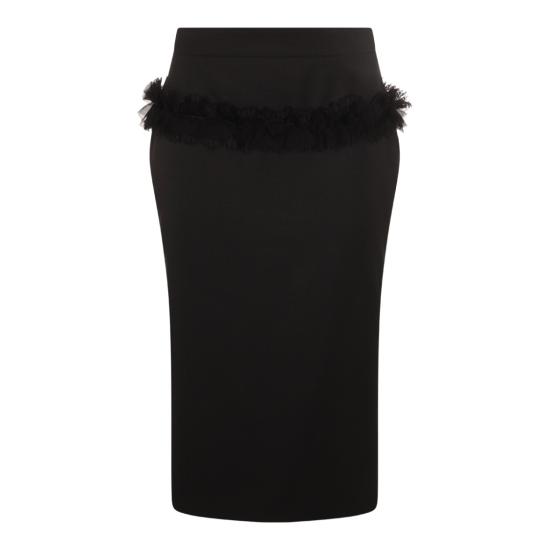25FW 알렉산더 맥퀸 미디 스커트 839515QJAAC1000 Black
