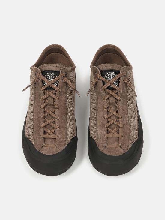 26SS 스톤 아일랜드 폴리 메쉬 로우탑 트레이너 컴퍼스 L1SFWS100010S0448V009D Brown - STONE ISLAND