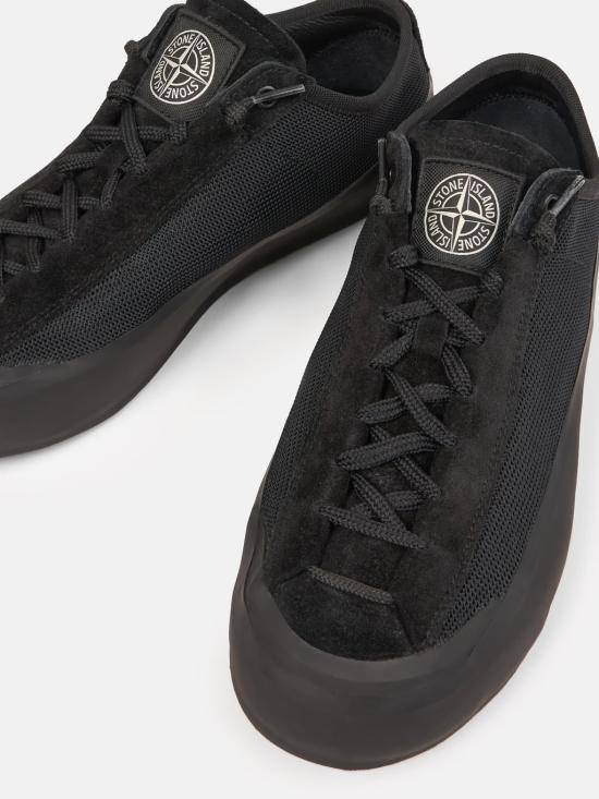 26SS 스톤 아일랜드 폴리 메쉬 로우탑 트레이너 컴퍼스 L1SFWS100010S0448V0029 Black - STONE ISLAND