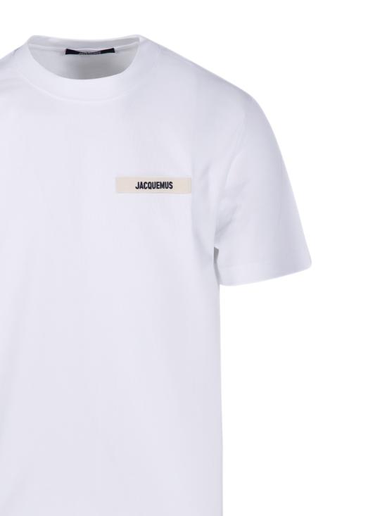 26SS 자크뮈스 그로그랭 로고 티셔츠 TSM00133AJ00226 100 WHITE - JACQUEMUS