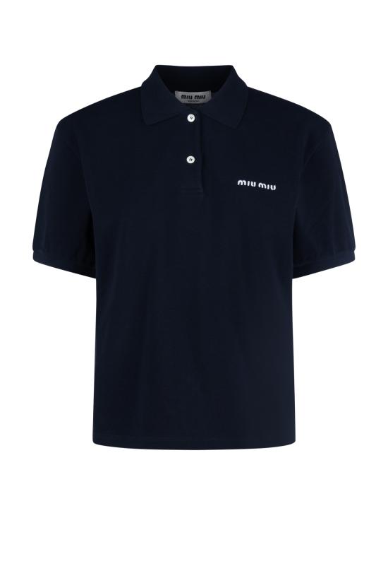 26FW 미우미우 폴로 티셔츠 MJN53514RW F0008 BLEU