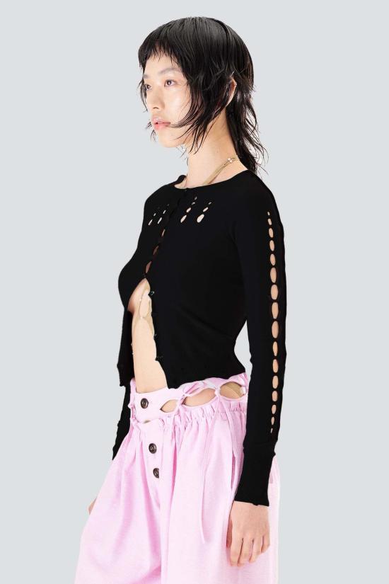  Ruibuilt 가디건 루이빌트 오닉스 컷아웃 니트 - OTHER BRANDS