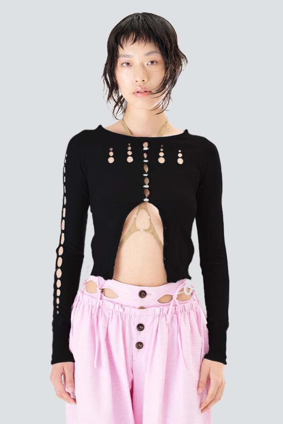  Ruibuilt 가디건 루이빌트 오닉스 컷아웃 니트