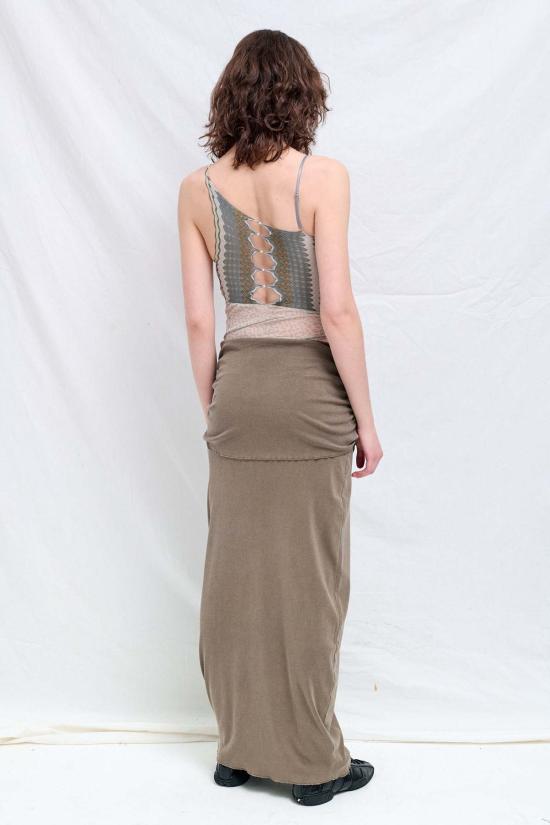  Ruibuilt 바디수트 티셔츠 루이빌트 마쉬 리플 니트 콤보 레오파드 메쉬 바디수트 그레이 - OTHER BRANDS