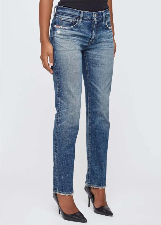  마우지 데님 팬츠 무시 엔슬리 슬림 스트레이트 진 블루 - MOUSSY