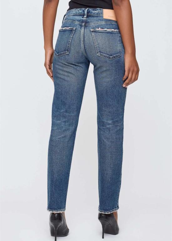  마우지 데님 팬츠 무시 엔슬리 슬림 스트레이트 진 블루 - MOUSSY