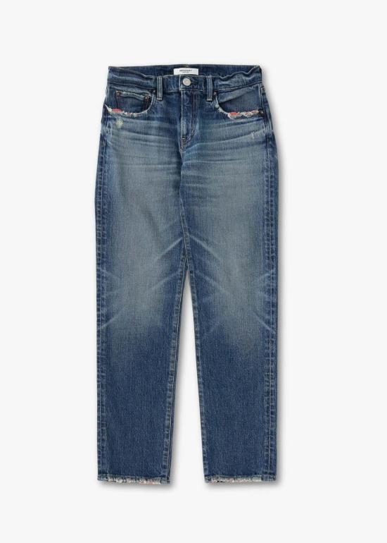  마우지 데님 팬츠 무시 엔슬리 슬림 스트레이트 진 블루 - MOUSSY