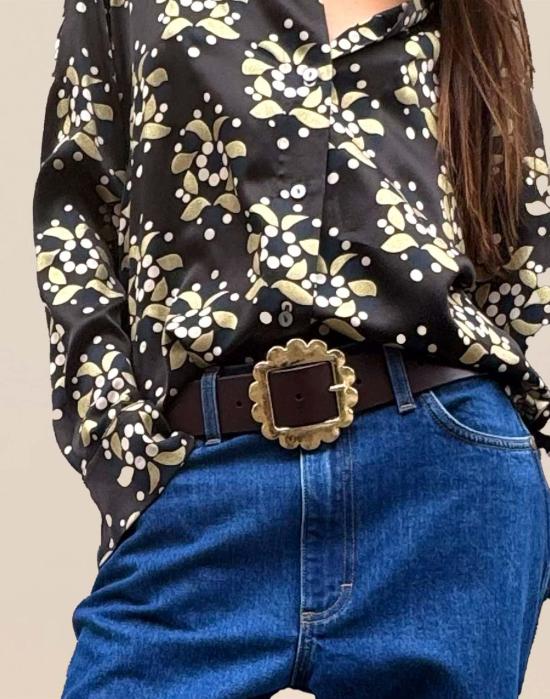  신시아 로리 레귤러 벨트 신시아 로울리 골드 버클  브라운 - CYNTHIA ROWLEY