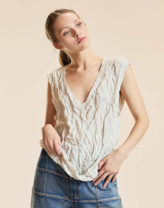  신시아 로리 민소매 티셔츠 신시아 로울리 파치먼트 탱크탑 화이트