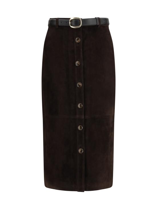 26SS 셀프 포트레이트 미디 스커트 RS26091MSKBR BROWN