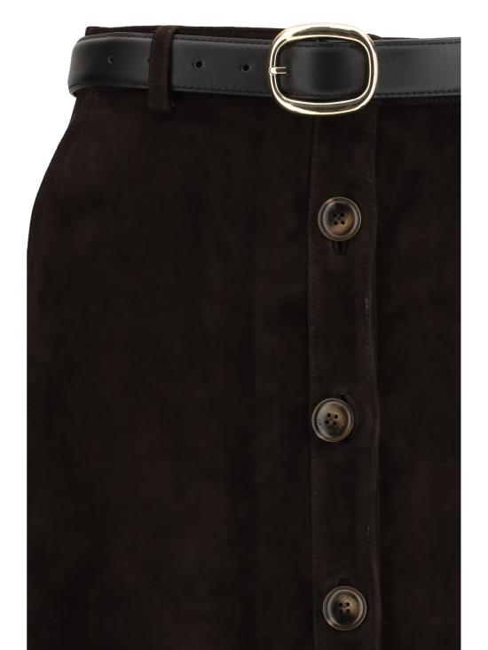 26SS 셀프 포트레이트 미디 스커트 RS26091MSKBR BROWN - SELF PORTRAIT