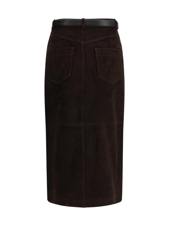 26SS 셀프 포트레이트 미디 스커트 RS26091MSKBR BROWN - SELF PORTRAIT