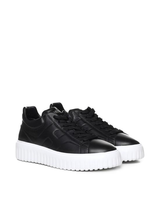 26SS 호간 H 스트라이프 스니커즈 HXM6450FC60LE9 B999 BLACK - HOGAN