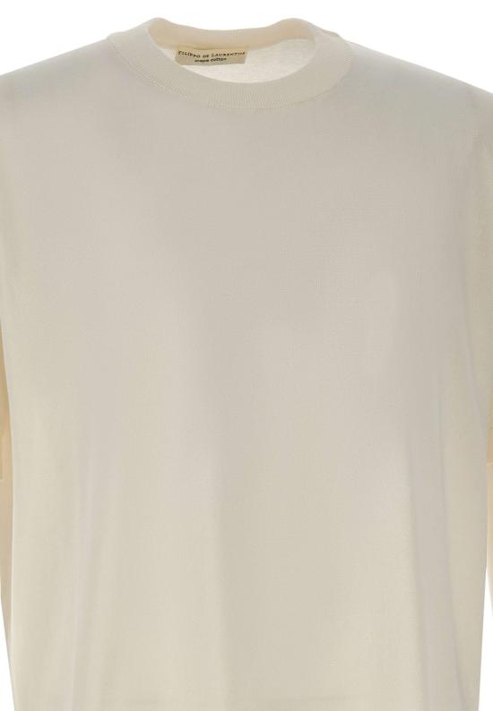 26SS 필리포 드 로렌티스 반팔 티셔츠 TS0MCOV CR14R020 White - FILIPPO DE LAURENTIIS